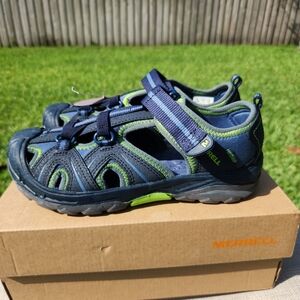 Merrell Hydro Leather Upper Blue Green Sandals MY53375 Mens US Size 3